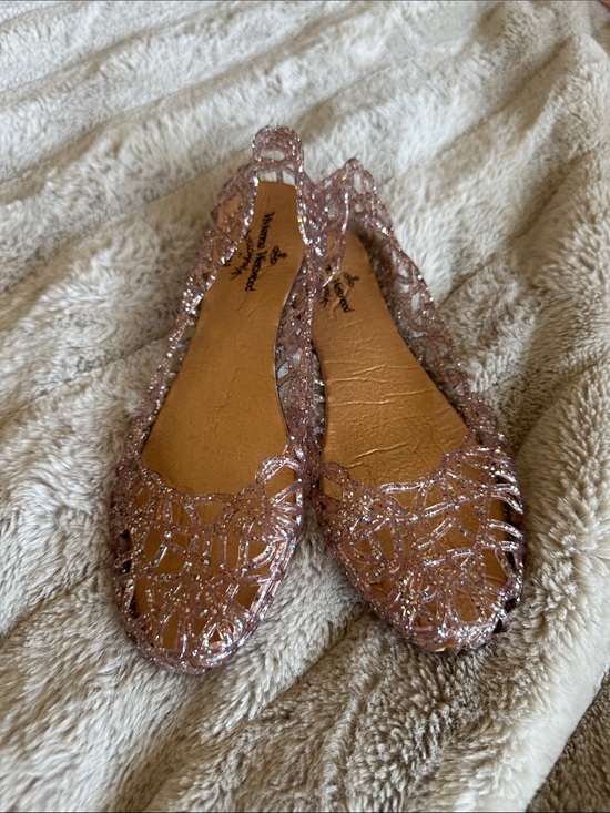 Vivienne Westwood Shoes - Vivienne Westwood ANGLOMANIA Melissa Glitter Pink Jelly Ballet Flats